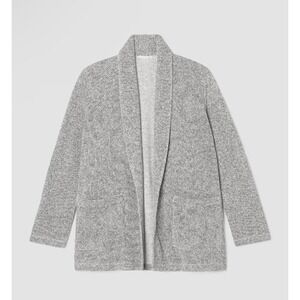 Eileen Fisher Organic Cotton Terry Shawl‎ Collar Jacket Textured Duster Open